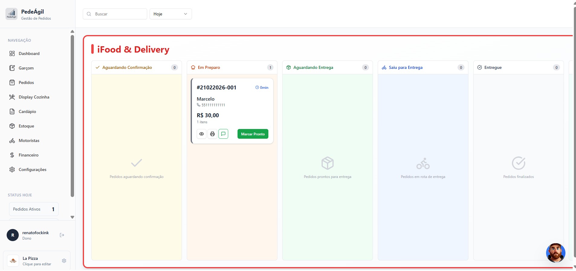 Fluxo unificado no sistema